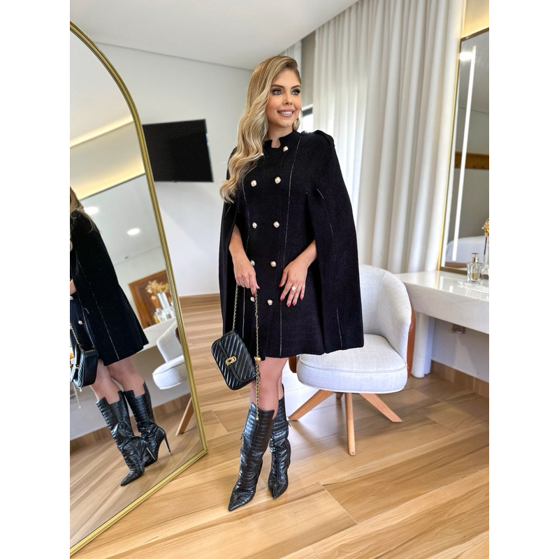 Capa Tricot Feminina Elegante