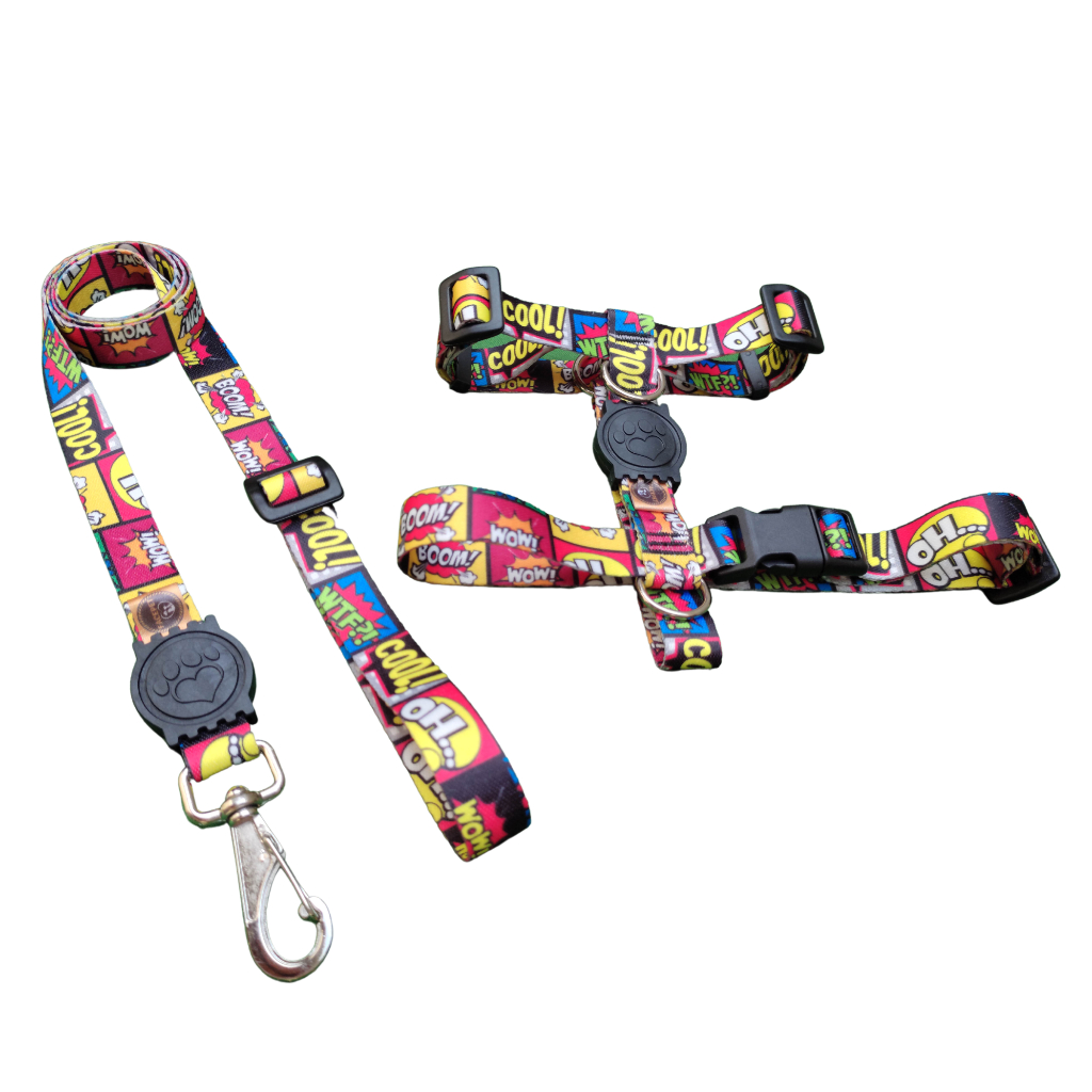 Coleira H Com Guia 2 Metros Para Cachorro Grande resistente e seguro