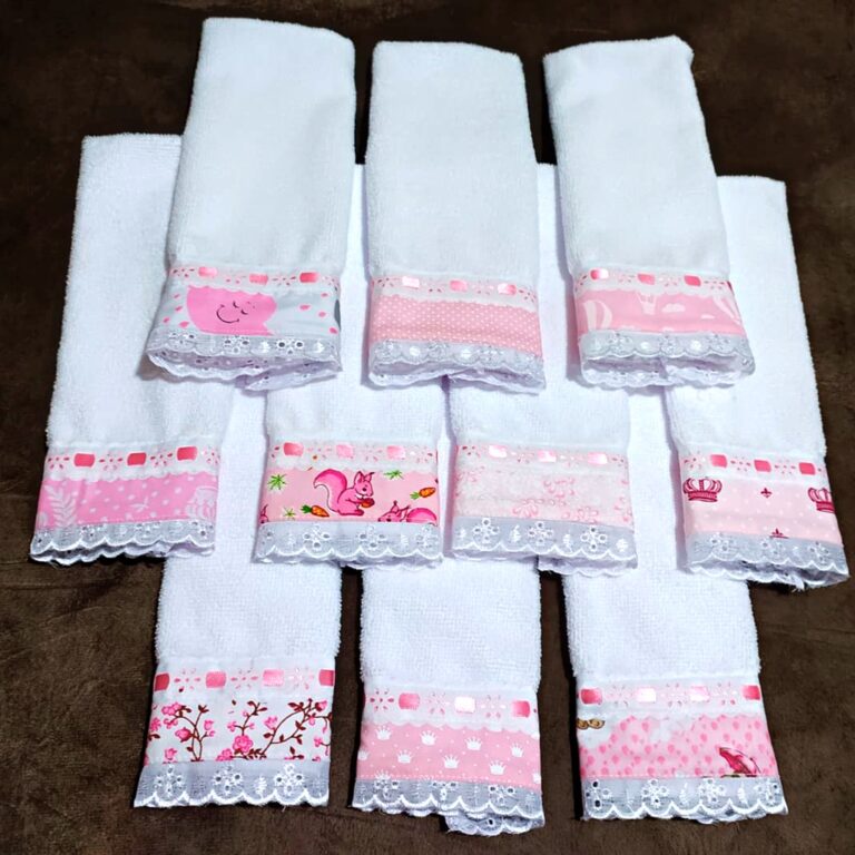 Toalhinha para Bebê de Ombro com Laise 5 unidades