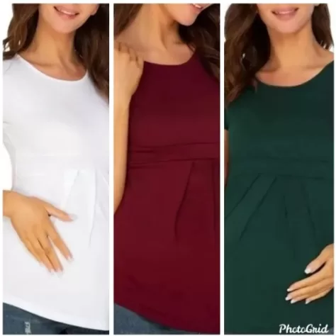 Kit 3 Blusas, Batas, Gestante