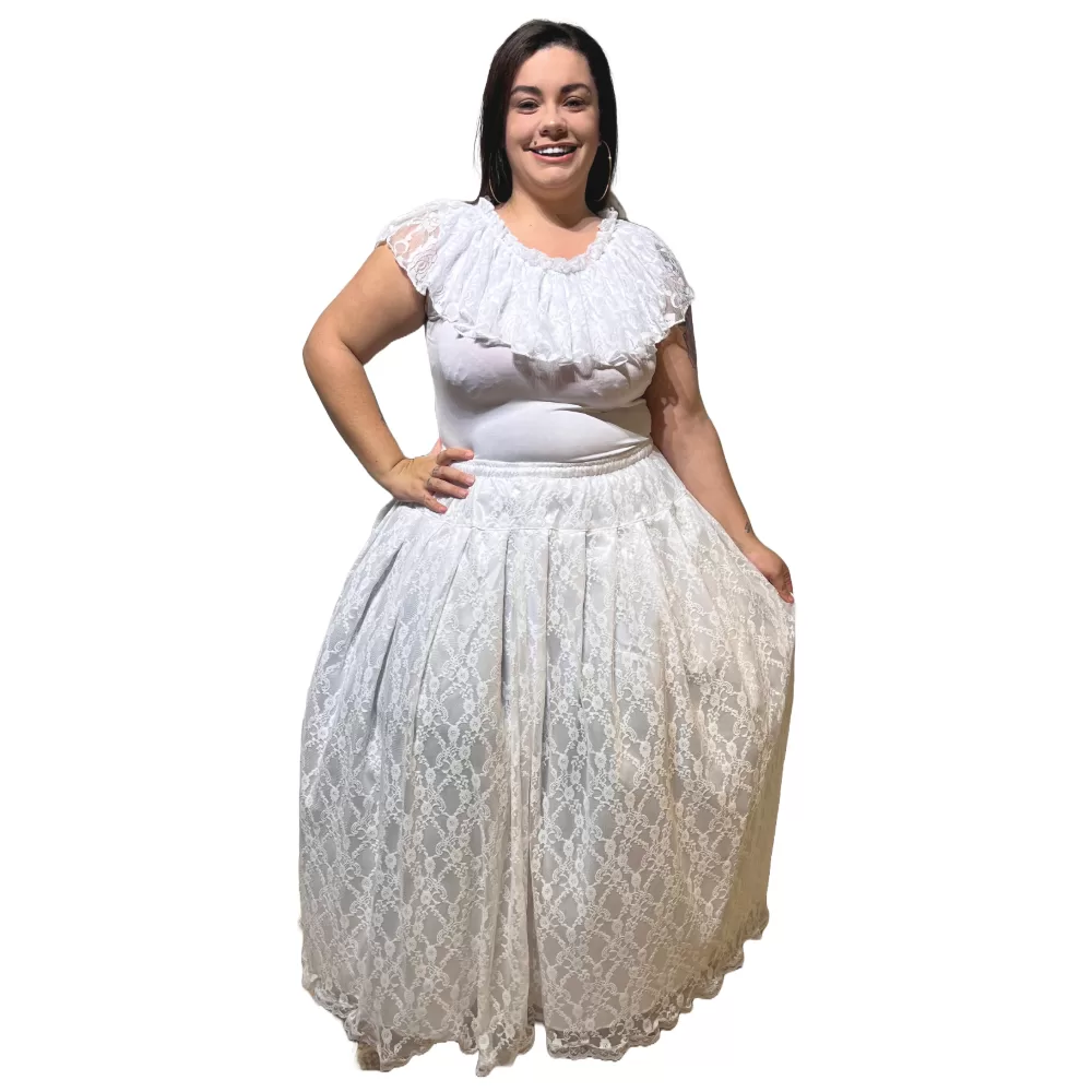 Conjunto Renda e Elastano 2 Peças Umbanda Candomblé