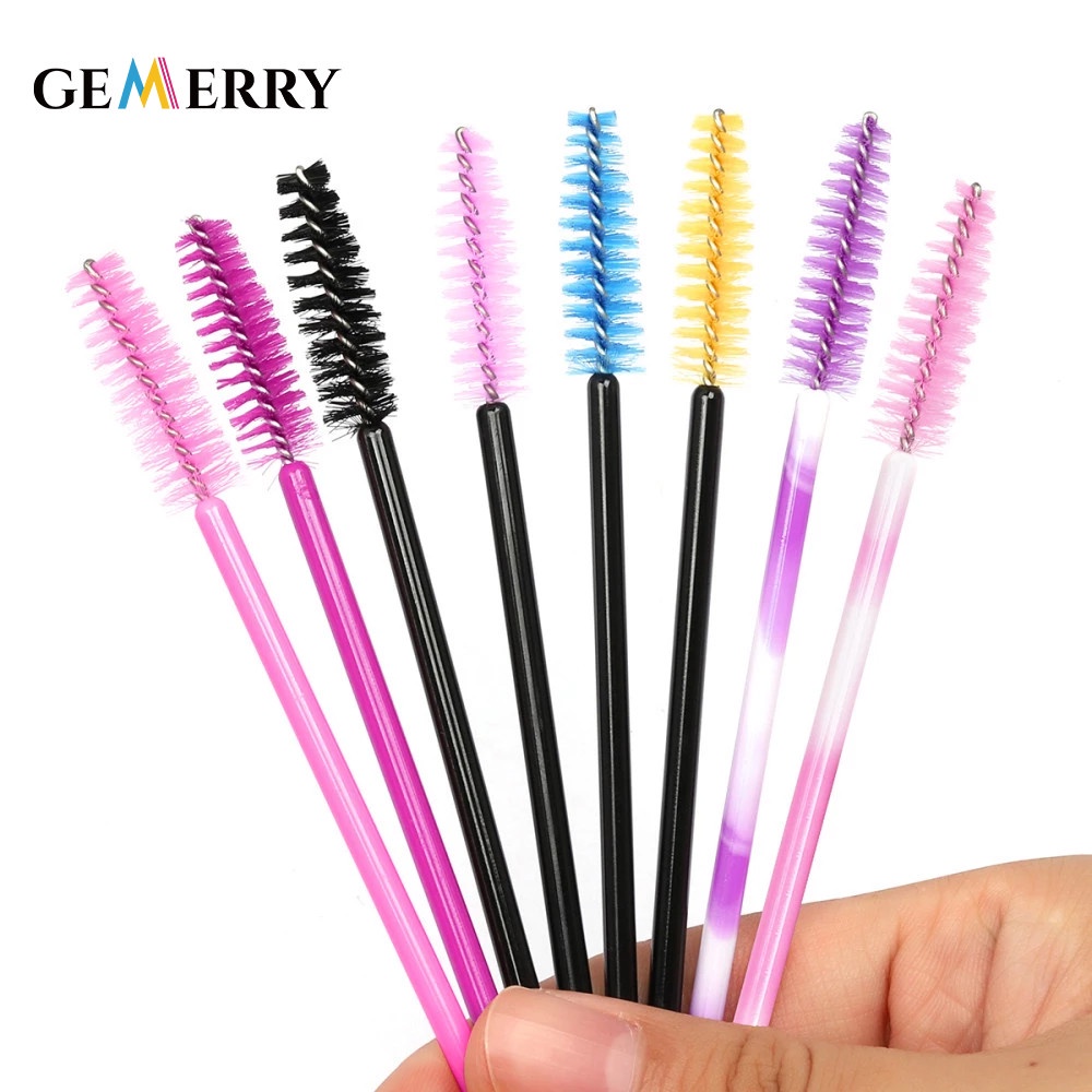 Gemerry 50Pcs Pincéis Descartáveis Rímel De Cílios Aplicador De Plástico Colorido Maquiagem Profissi