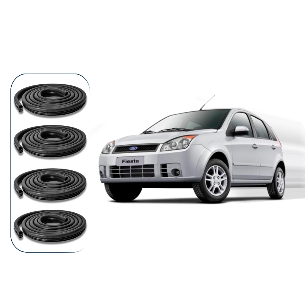 Kit Borrachas Vedação 4 Portas Fiesta Hatch Sedan 02 Até 13