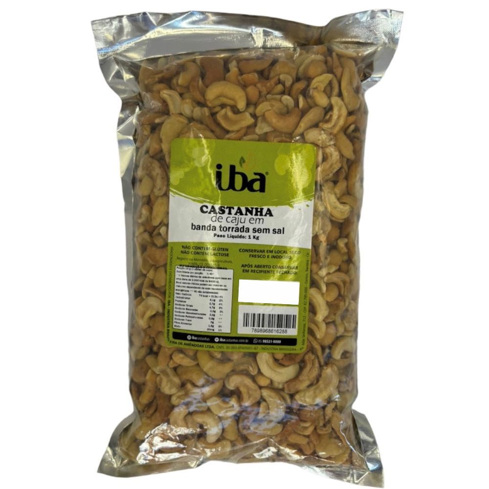 Castanha de Caju em Banda Torrada sem Sal IBA 1 Kg