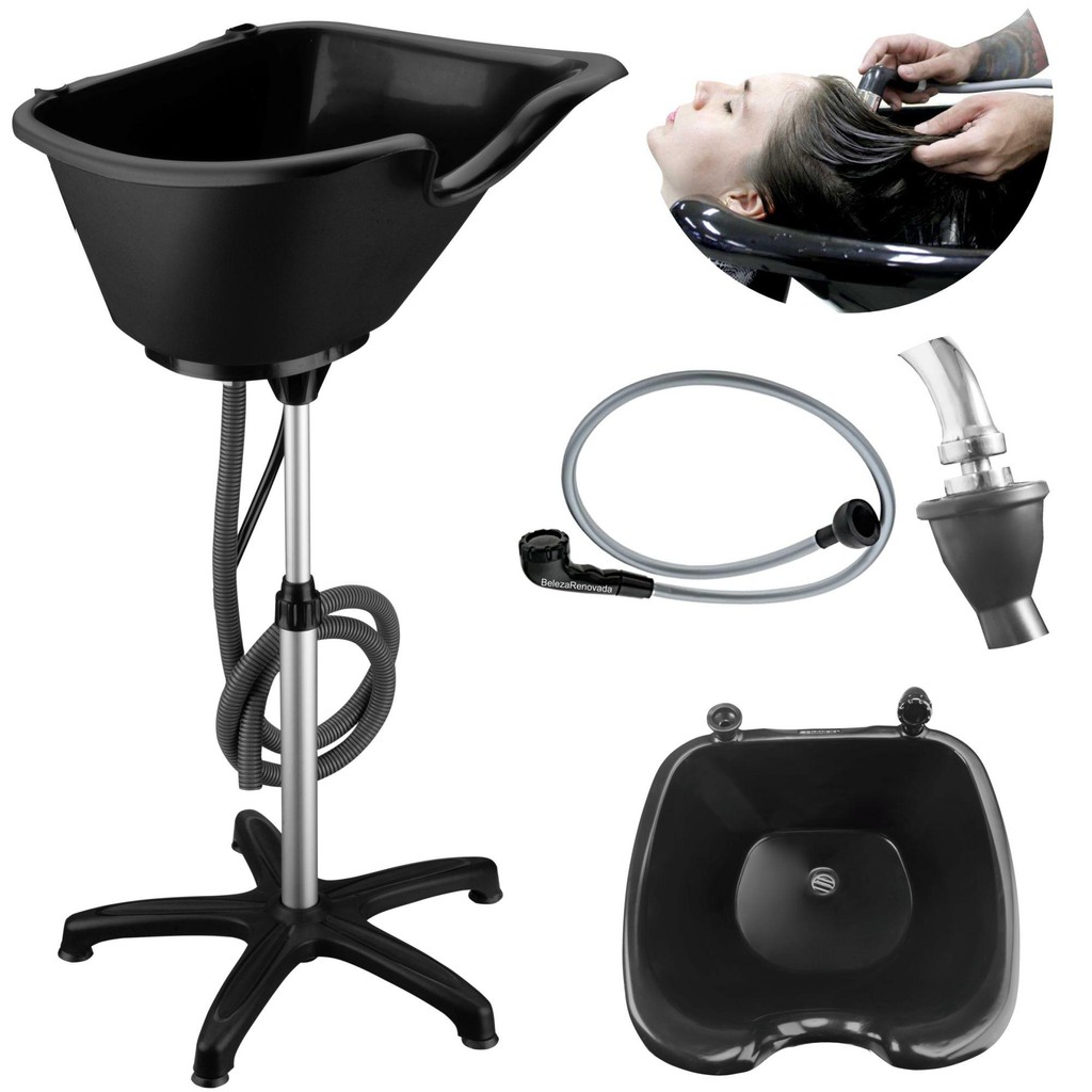 Lavatório Portátil BELLE NOVA com Ducha para Salão de Beleza Cabeleireiro Estética Prático Leve Ajus
