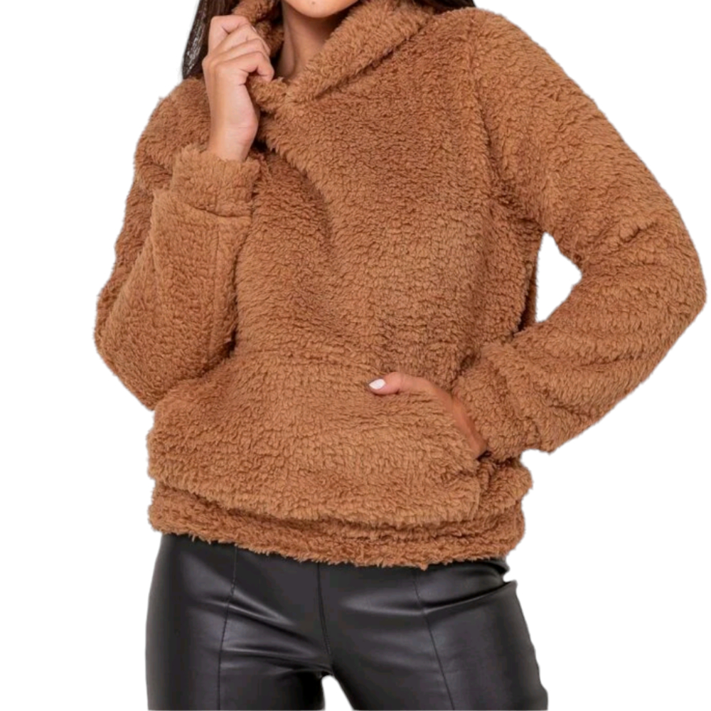 Casaco Teddy feminino de pelinho sherpa