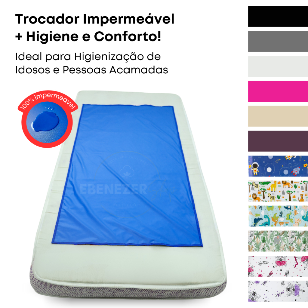 Trocador Impermeável Dupla Face Adulto E Infantil Protetor Higiênico Antialérgico Hospitalar Premium