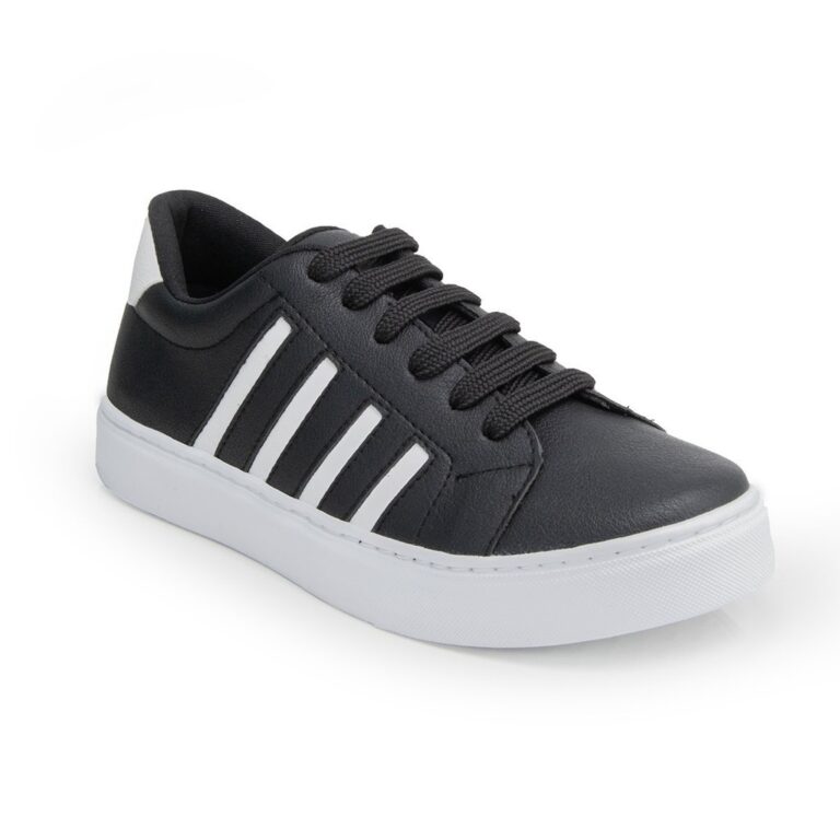 Tênis Casual Feminino Rio5 Confortável Preto e B