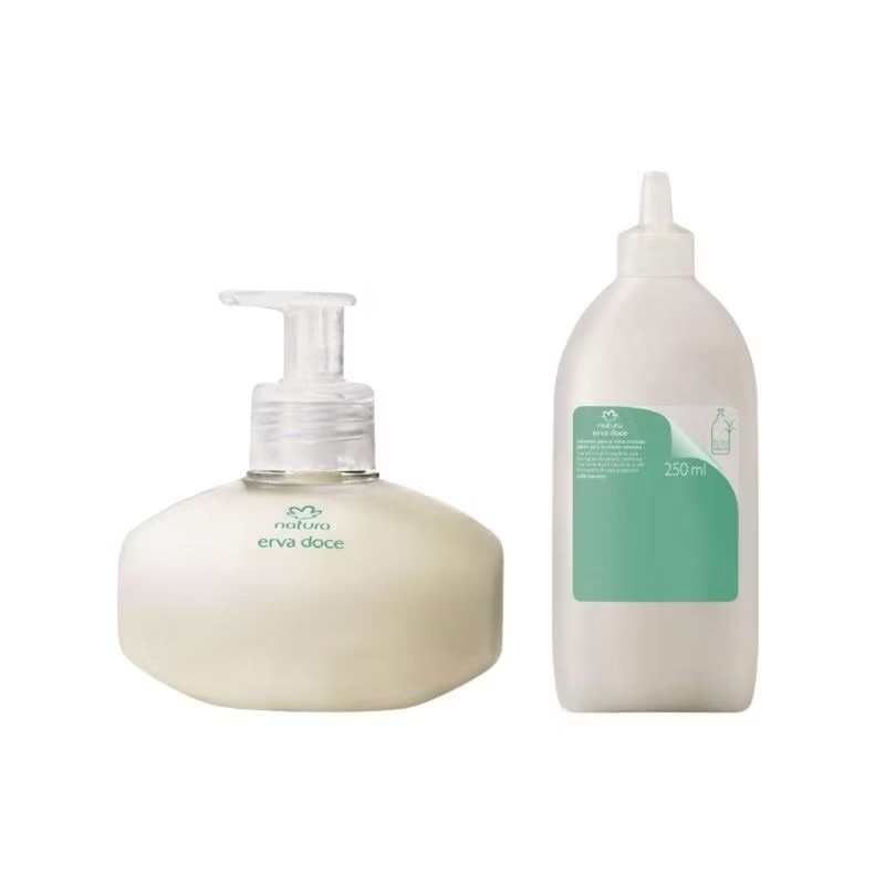 Sabonete líquido para as mãos cremoso erva-doce 250ml (Regular ou Refil) NATURA