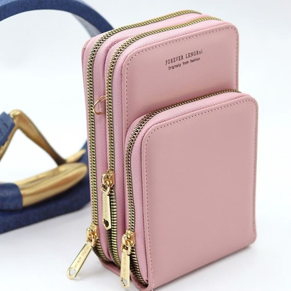 Bolsa feminina porta celular com 3 divisorias transverasal mini bag   fang