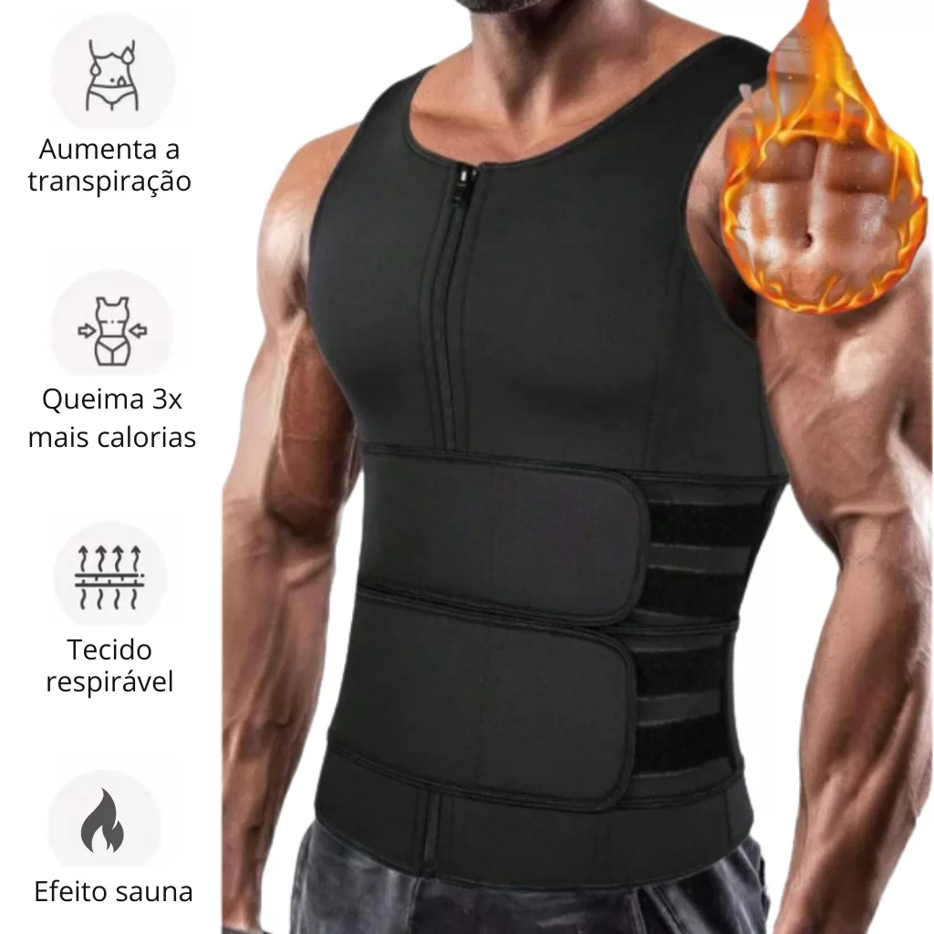 Cinta Modeladora Masculina Colete de Compressão Queima Gordura