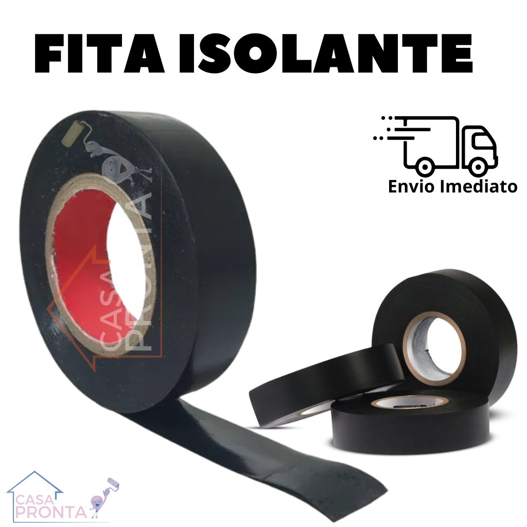 Fita Isolante Preta Alta Resistência Para Reparos e IsolamentoElétrico