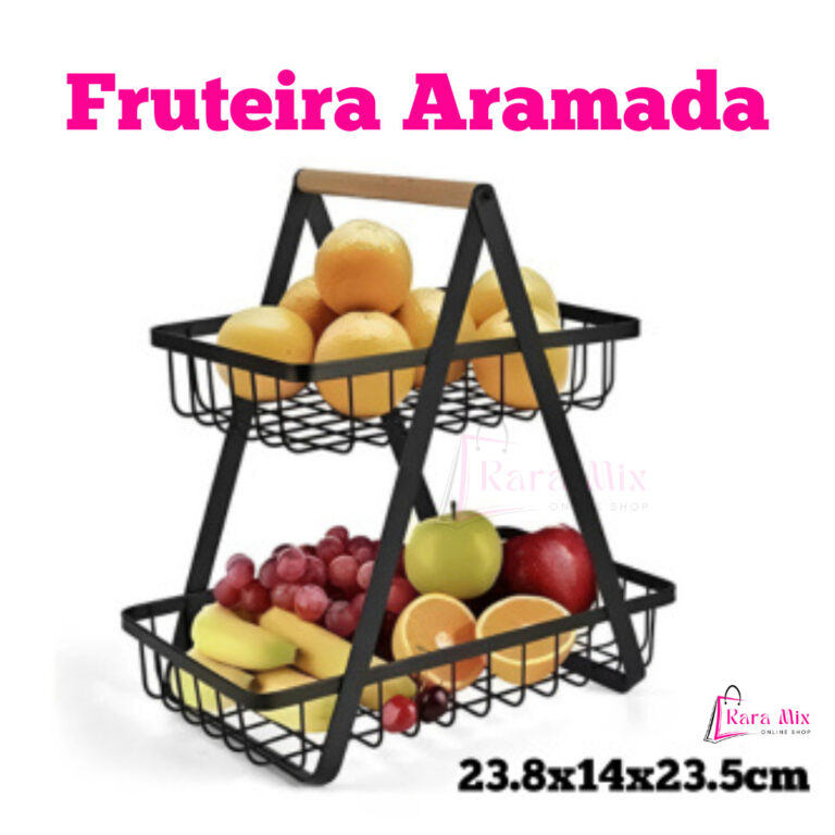 Fruteira Aramada De Mesa Resistente Preta ou Branc