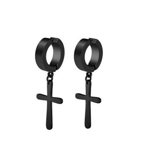Brinco de Pressão Cruz Aço Inox Antialergico Cir