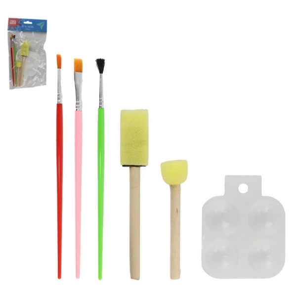 Kit Pintura Pincel Aquarela Escolar Paleta De Tint
