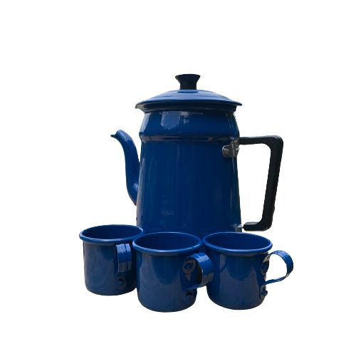 Bule De Alumínio Com 6 Xícaras Caneca Café Chá