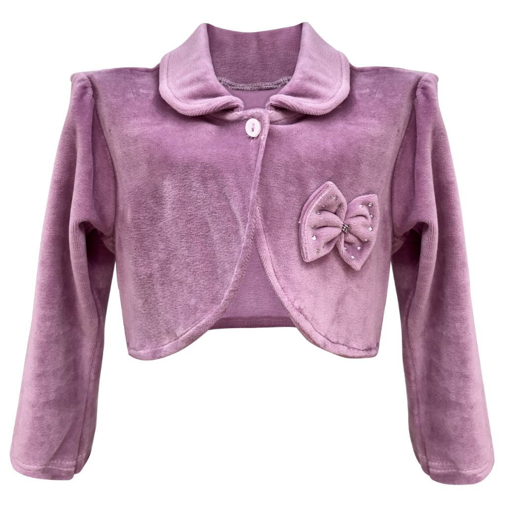 Bolero Casaco Casaquinho Inverno Infantil Lilás Plush Festa Menina Casamento