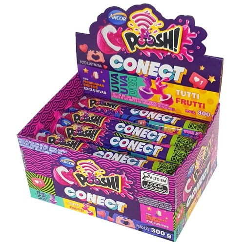 Chiclete Poosh Connect Uva C/ Tutti Frutti 15 Unid