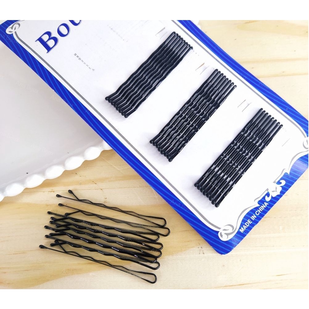 Kit Com 32 Grampo de Cabelo Preto Invisível