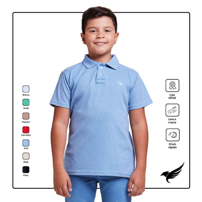 Camisa Polo Infantil manga curta