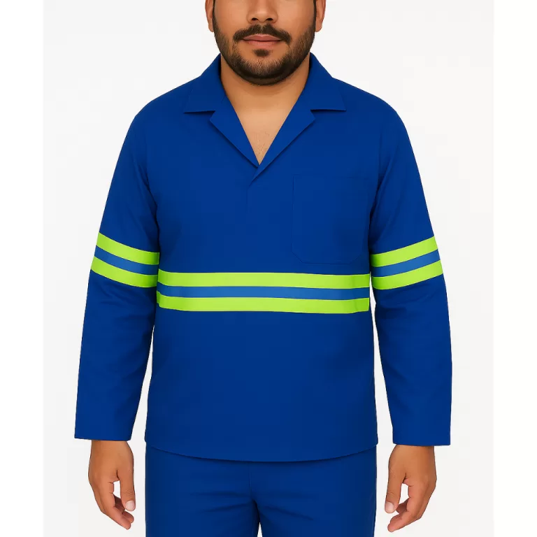 Camisa Jaleco Trabalho Brim Profissional Faixa Ref