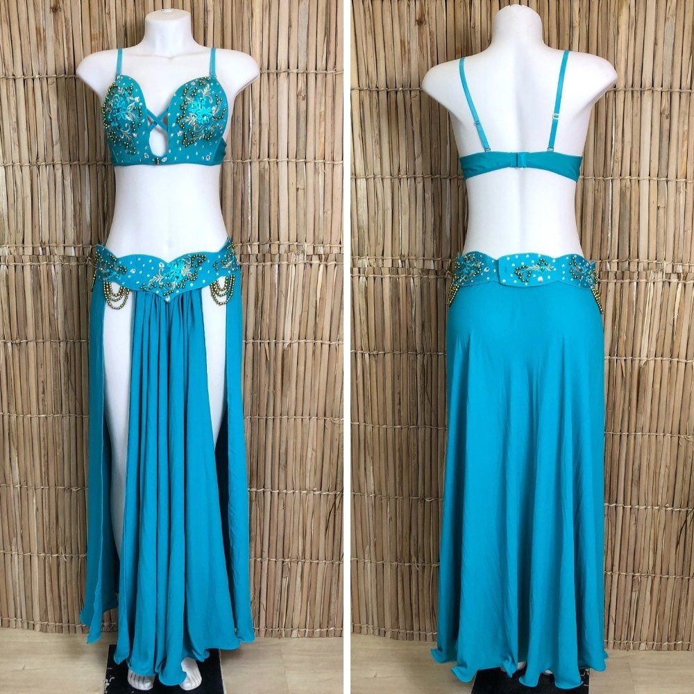 [Liquidação] Dança do Ventre Traje Bordado Completo Pronta Entrega  – TPCL-700