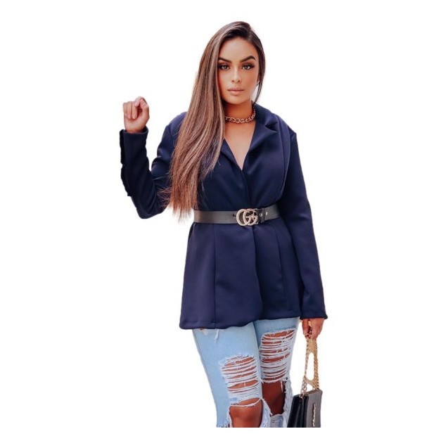 Terninho Feminino Social Trabalho Blazer Acinturad