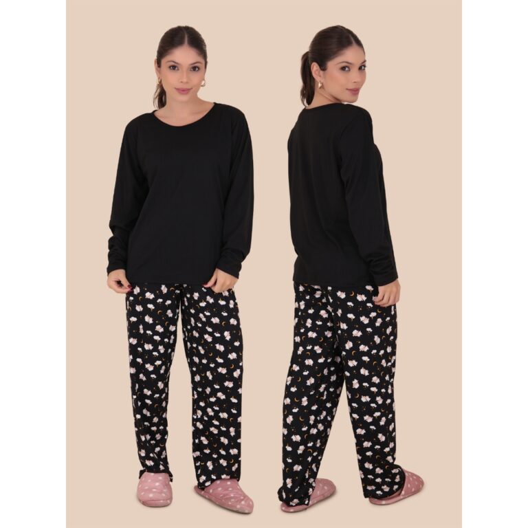 Pijama Feminino Sonho Manga Longa Suede Felpado Ou