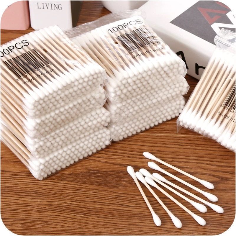 Kit com 300 hastes de bambu e algodão cotonetes ecológicos e biodegradáveis