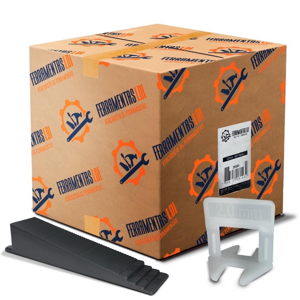 Espaçador Nivelador P/ Piso Porcelanato 500 Un. + 300 Cunhas FERRAMENTAS LDI