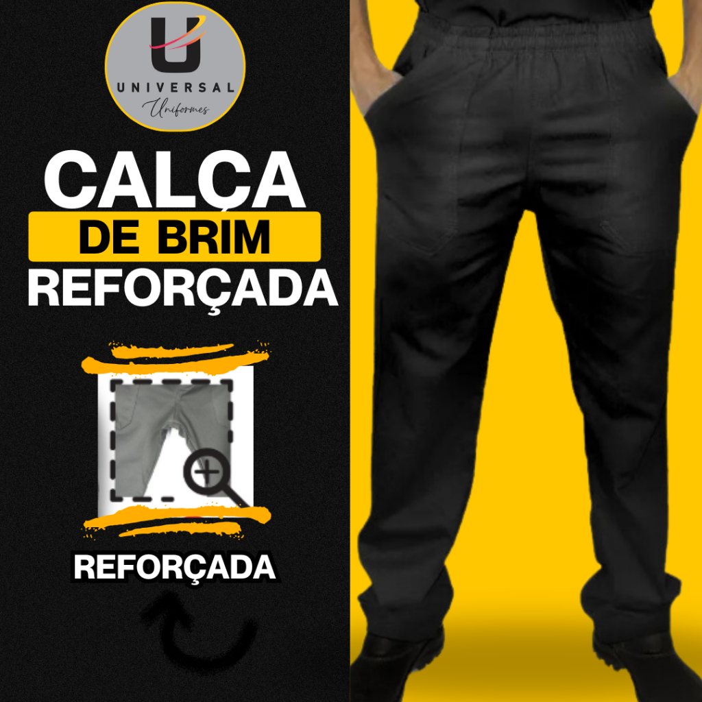Calça de Brim Premium Universal  Alta Durabilidade  Profissional  Modelagem Conforto Elite