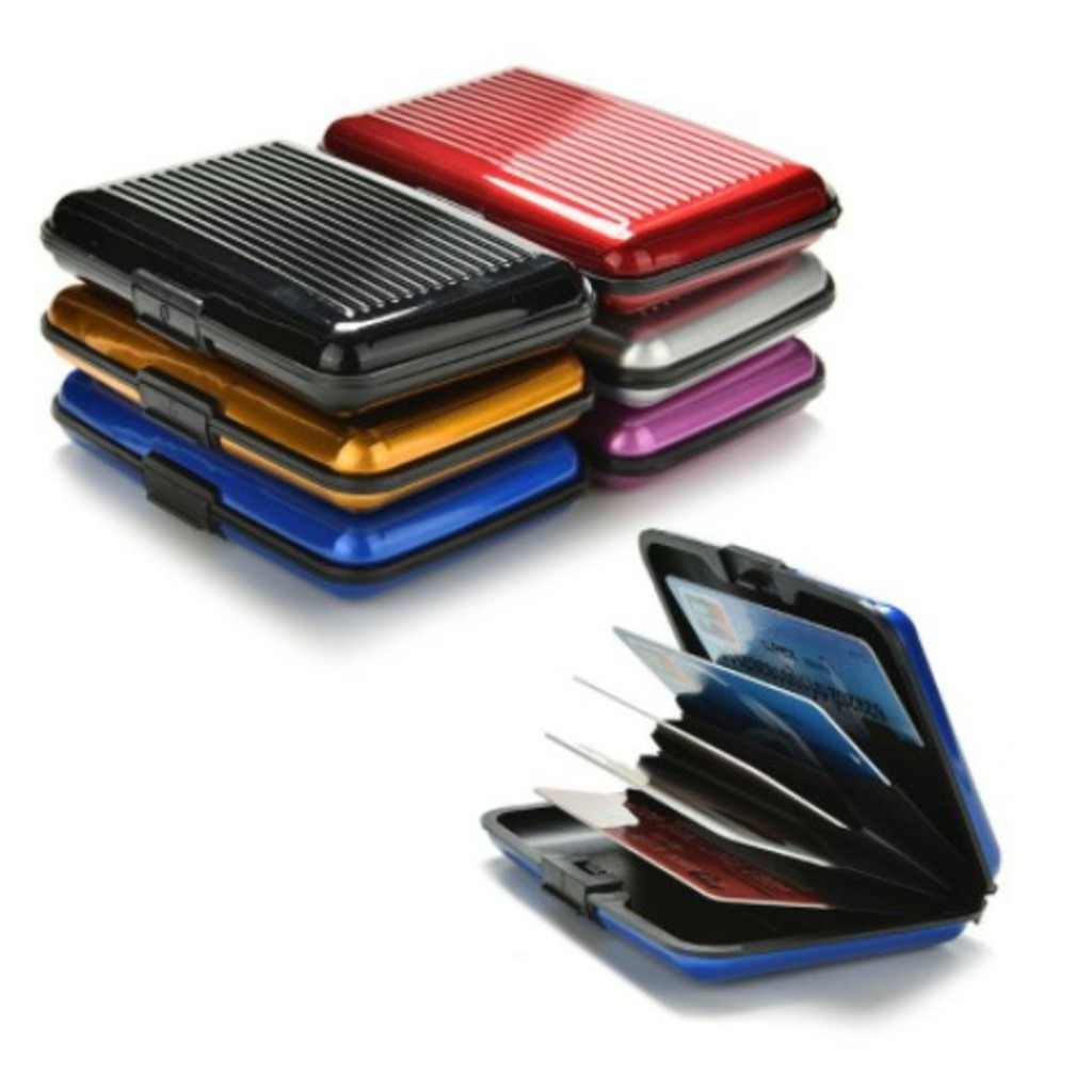 Porta-Cartão Slim de Alumínio Ultra Resistente com Proteção RFID Segurança Contra Aproximação