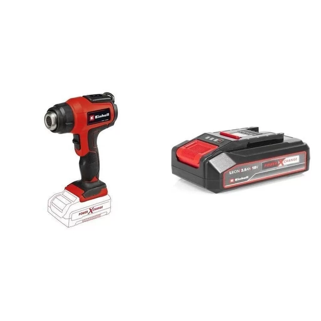 Kit Soprador Termico a Bateria Te-ha 18 Li com Bateria Power-x-change 18v 2,5 Ah Li Einhell