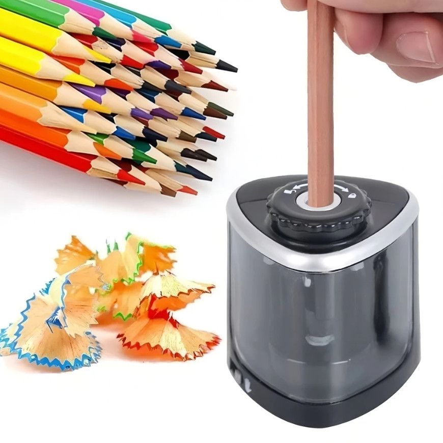 Apontador de lápis elétrico portátil operado por bateria para lápis de 6-8 mm