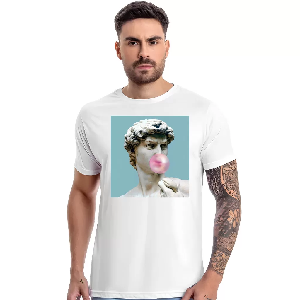 Camiseta Camisa Estatua Chiclete – Michelangelo David Statue