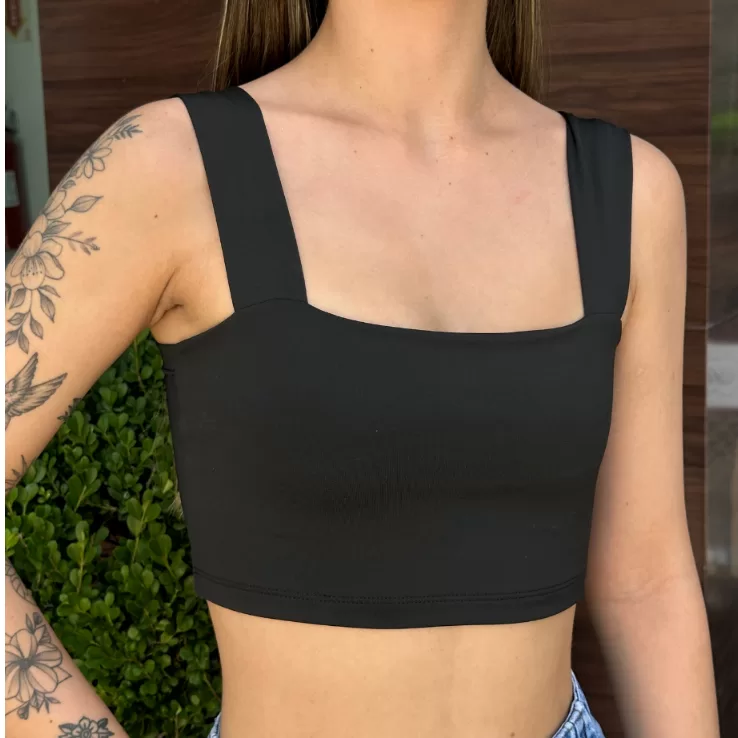 Cropped Alça Grossa Suplex Premium Forrado  Duplo