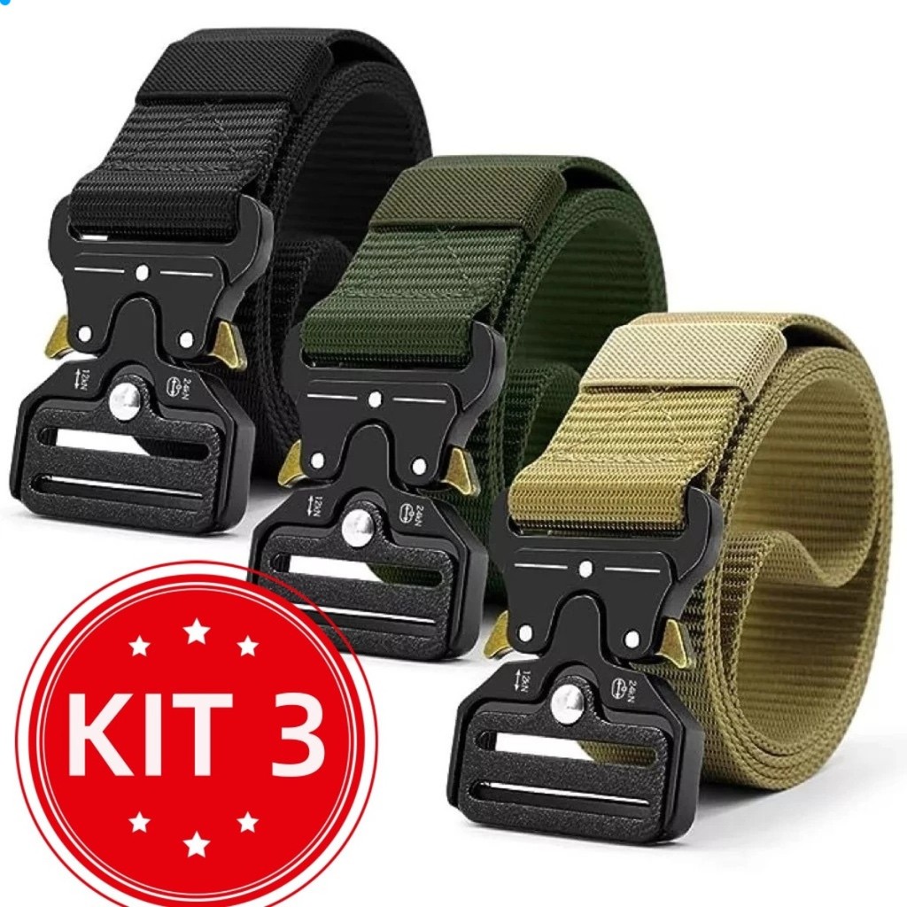 Moda Cinto Largo Masculino Nylon Fivela Liga de Zinco e Engate Rápido YOYBEL
