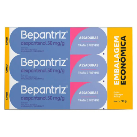 Kit 3 Bepantriz Dexpantenol 50mg Dupla Proteção 