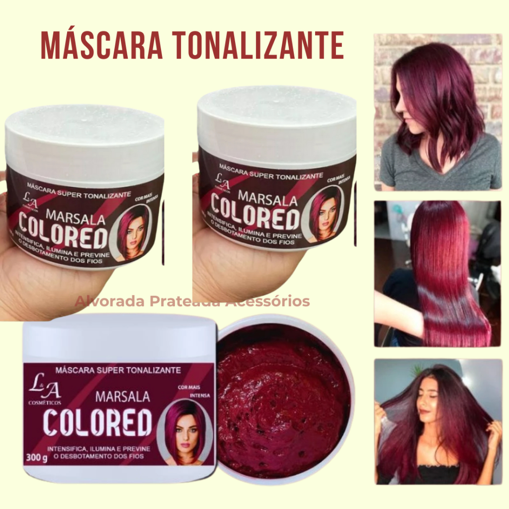 Tonalizante Marsala Vinho Sem Amônia  Resultado 100% Natural La cosméticos 300g
