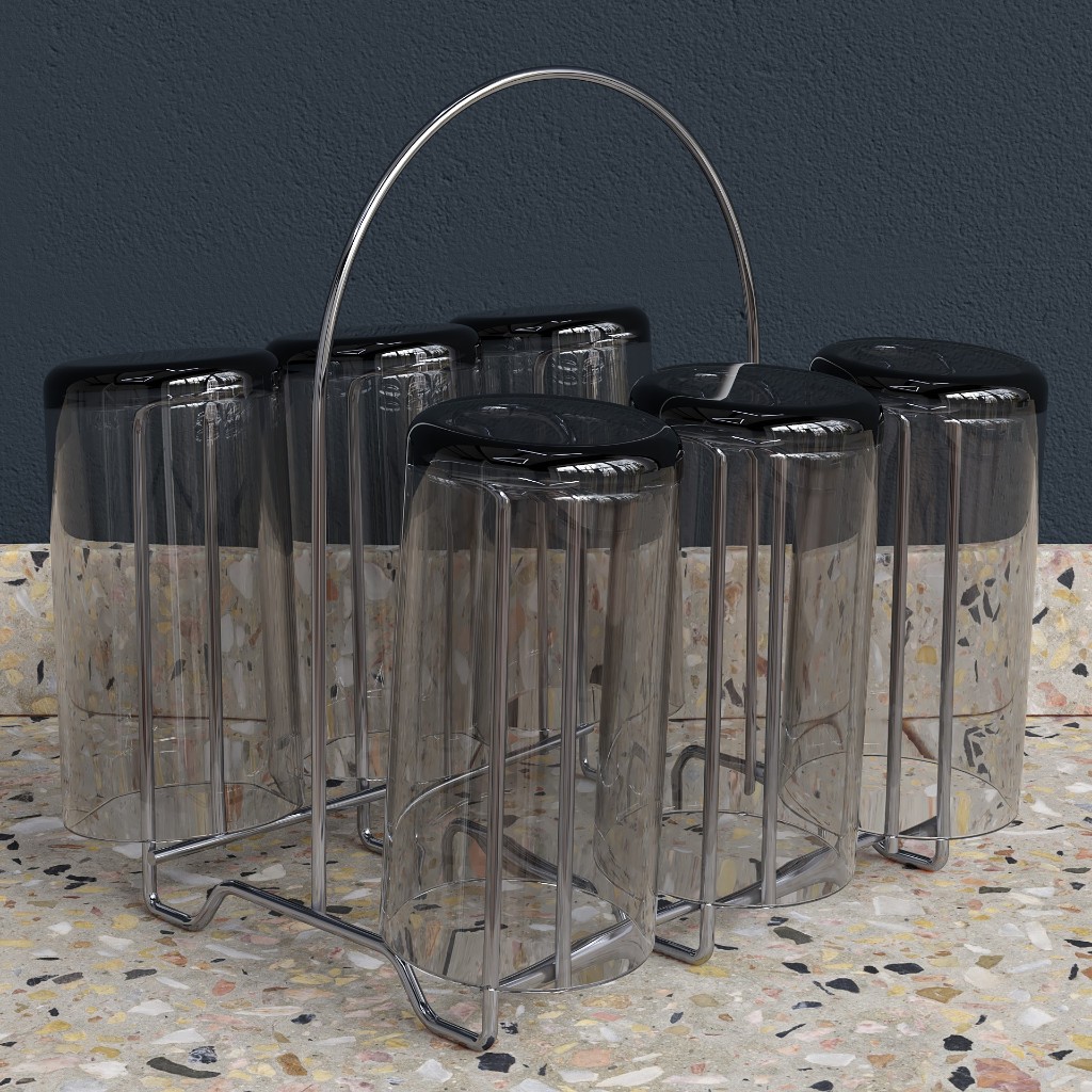 Suporte De Mesa Porta Copos 6 Lugares Aço Cromado Cozinha