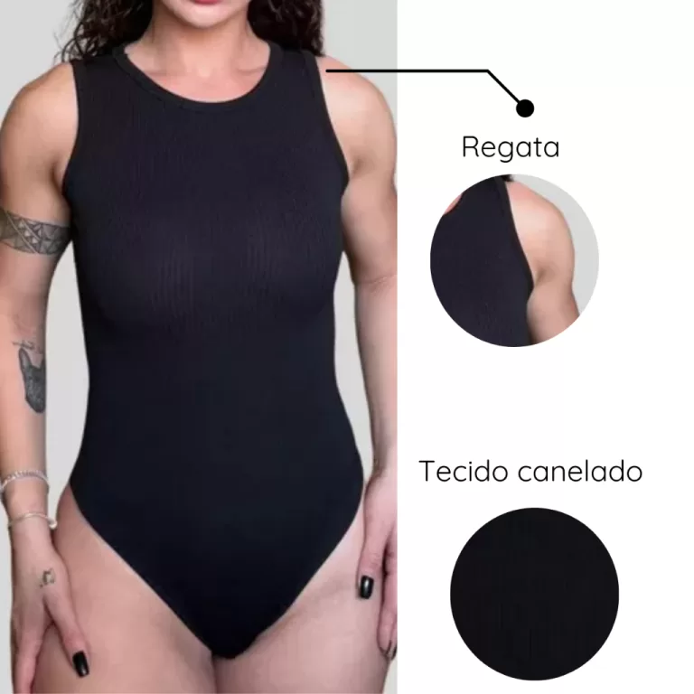 Boby Feminino Regata Malha Anarruga Premium Canela