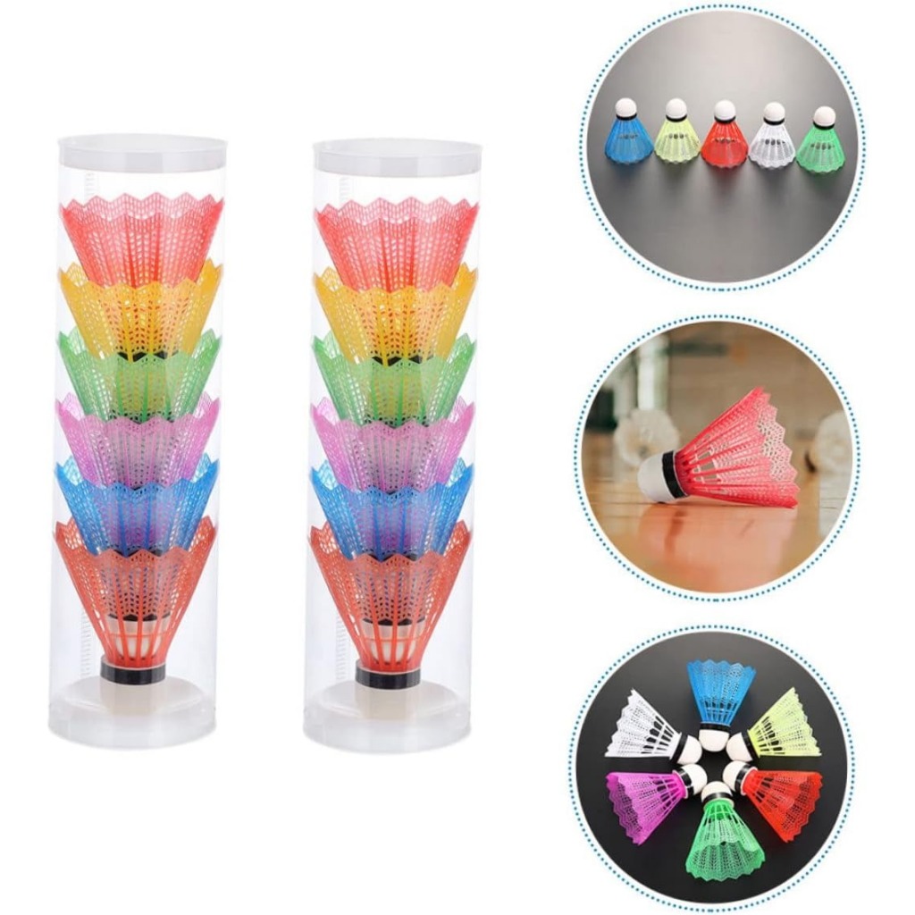 6 ou 12 Peteca Badminton Coloridas – Kit Esportivo