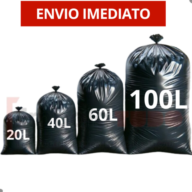 Saco de Lixo Resistente 100 Unidades Preto 20L / 4