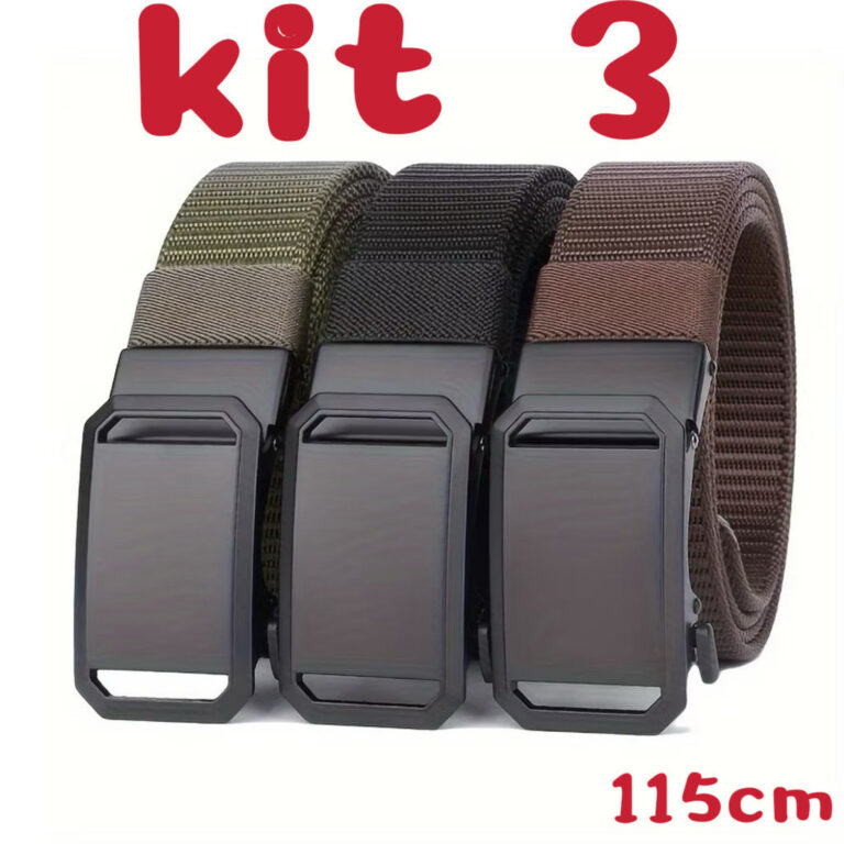kit3 Cinto Tático Com Fivela Automática Masculin