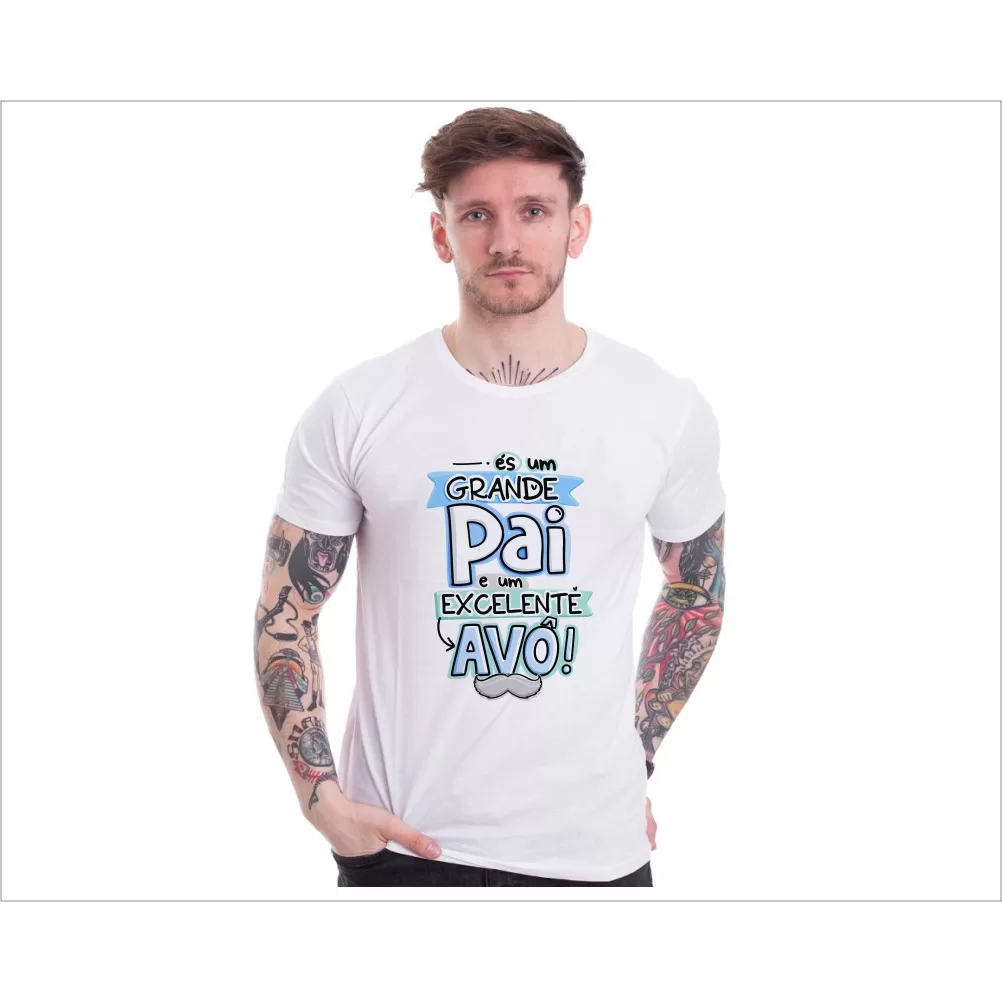 Camisas Personalizadas Dia Dos Pais ES UM GRANDE PAI E UM EXCELENTE AVO Ótimo Acabamento E Durabilid
