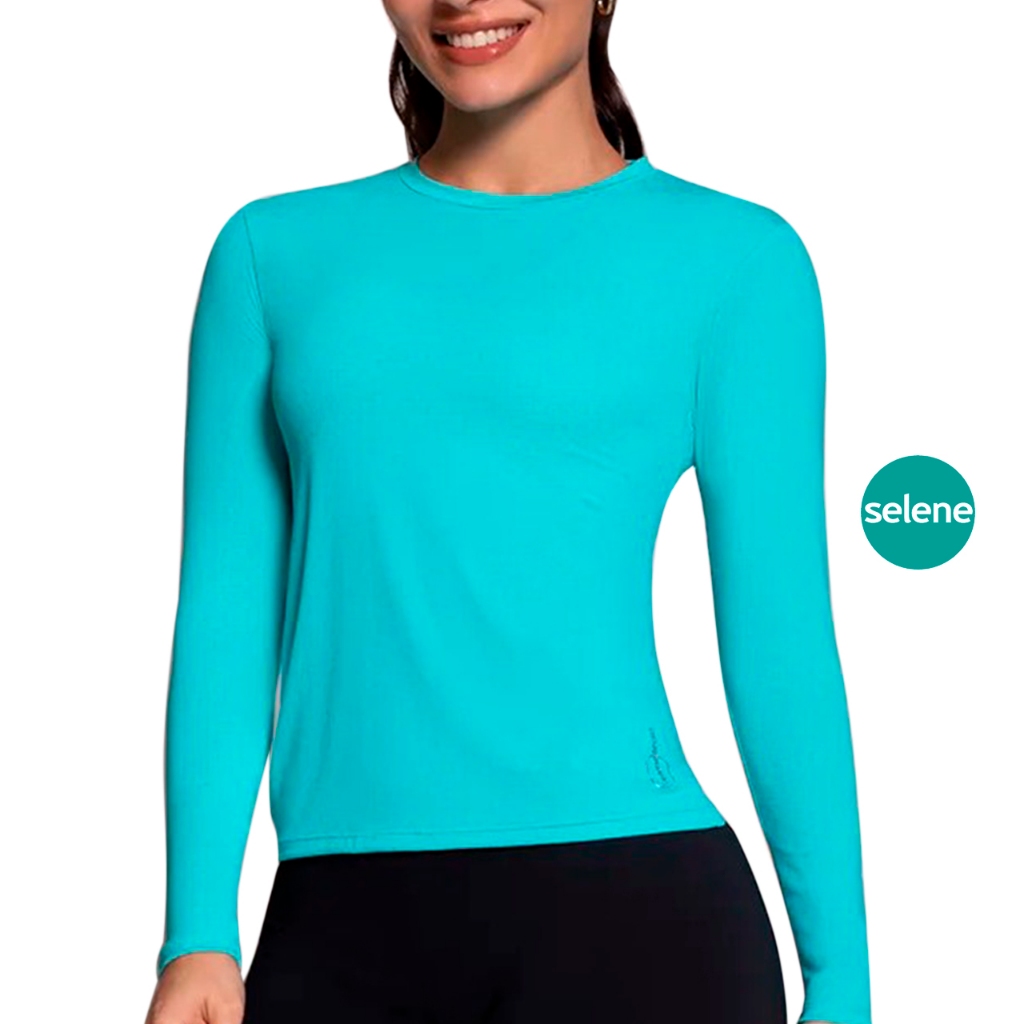 Blusa Manga Longa Proteção Solar Feminina UV50+ SELENE Original Adulto Verão Esportiva
