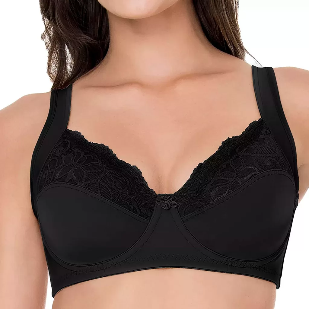 Sutiã Rendado Alças Largas Com Aro Firmador Sustentação Plus Dilady