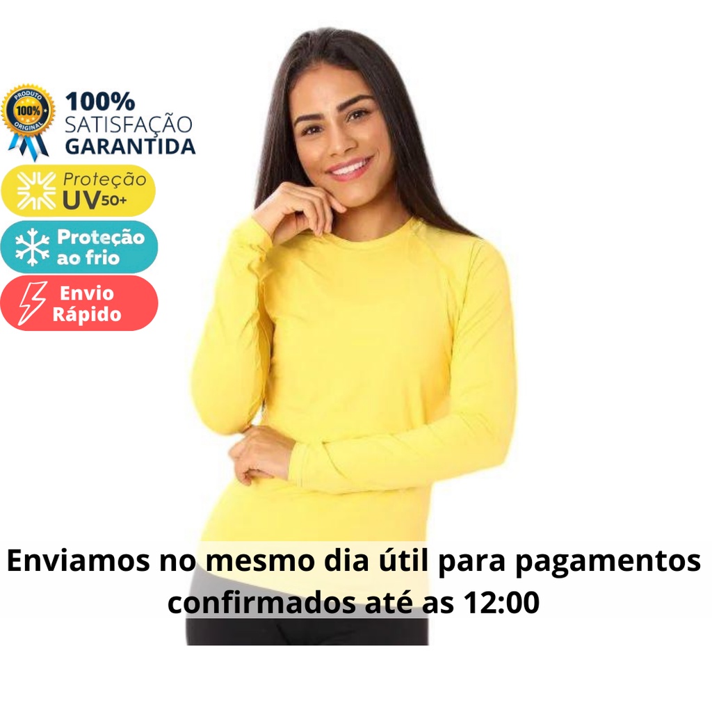 Camisa Térmica Feminina Proteção UV 50+ Várias Cores