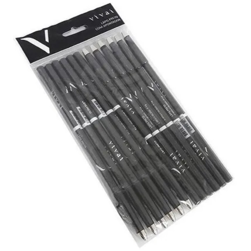 LAPIS PRETO COM APONTADOR  VIVAI C/ 12