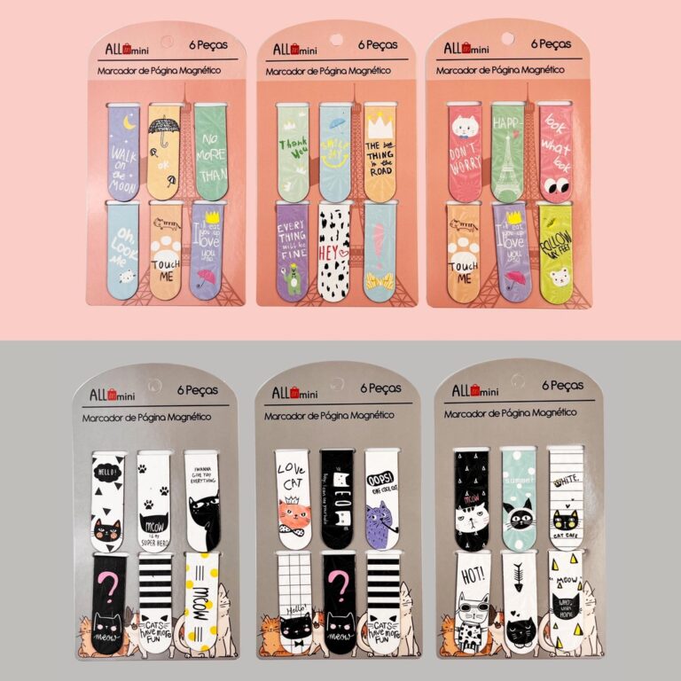 Kit 6 Marcador De Página Para Livros E Cadernos I